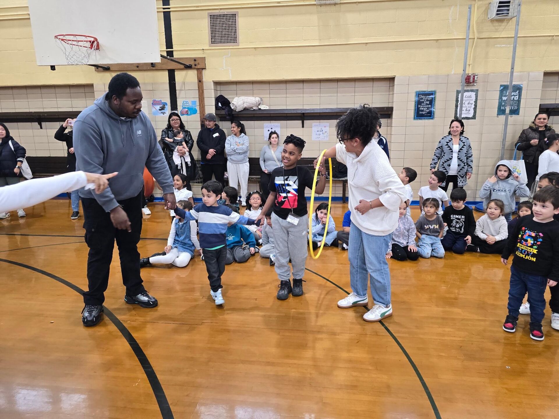 Family Fitness Day — families working out in the gym
